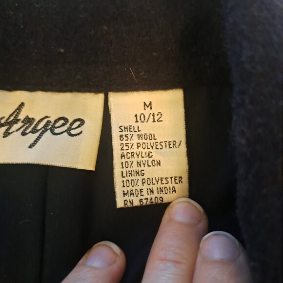 Navy blue tailored wool coat - Picture 4 of 4